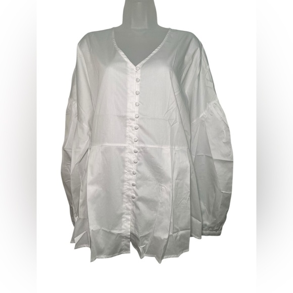 Harshman New NWT White 100% Cotton Button Down Billie Shirt Size 3X Plus - Picture 3 of 7